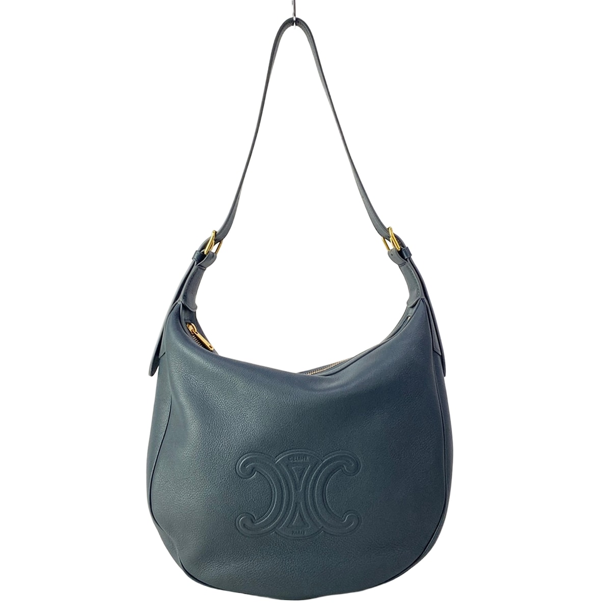 【新着】【中古】CELINE(セリーヌ) 並み並み エロイズ 御徒面子 ショルダーバッグ うす暗い薄墨色