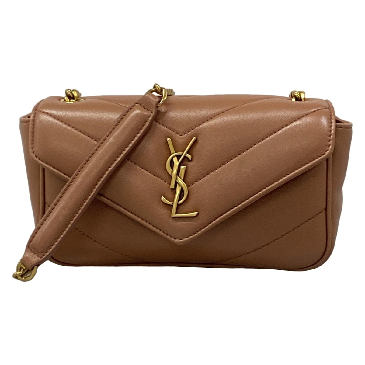 【新着】【中古】SAINT LAURENT PARIS(サンローランパリ) ルル トイ ミニ ショルダーバッグ チェーンショルダー ピンクベージュ レザー