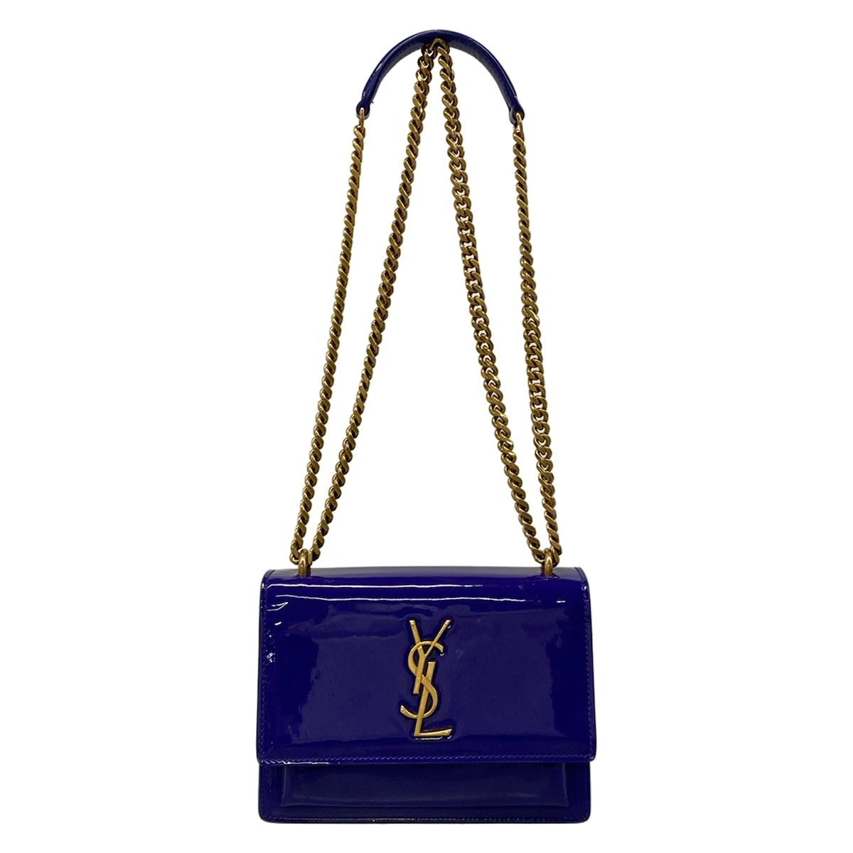 【新着】【中古】SAINT LAURENT PARIS(サンローランパリ) サン仕掛ける スモール ショルダーバッグ チェーン店肩部 青色 なめし革