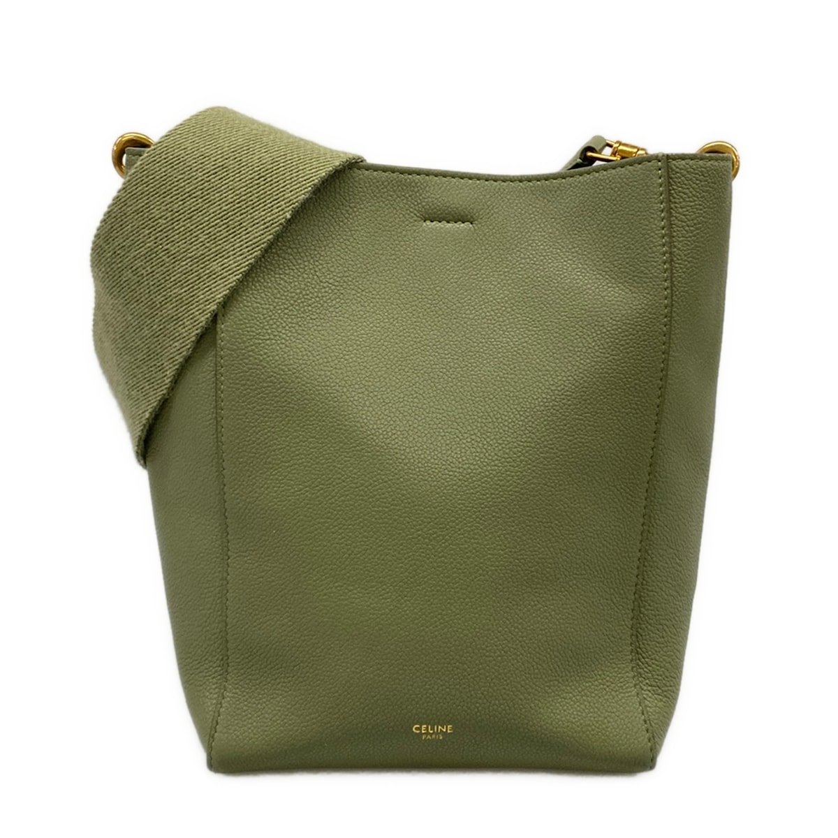 【新着】【中古】CELINE(セリーヌ) サングルスモール ショルダーバッグ 同盟罷工さあ美着脱可 カーキ