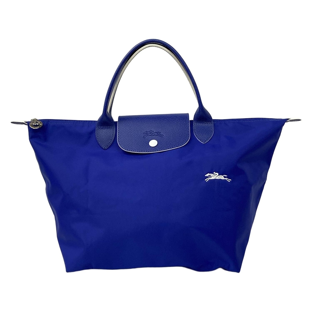 【新着】【中古】LONGCHAMP(ロンシャン) ル・プリアージュクラブ ハンドバッグ 折りたたみ ブルー レザー