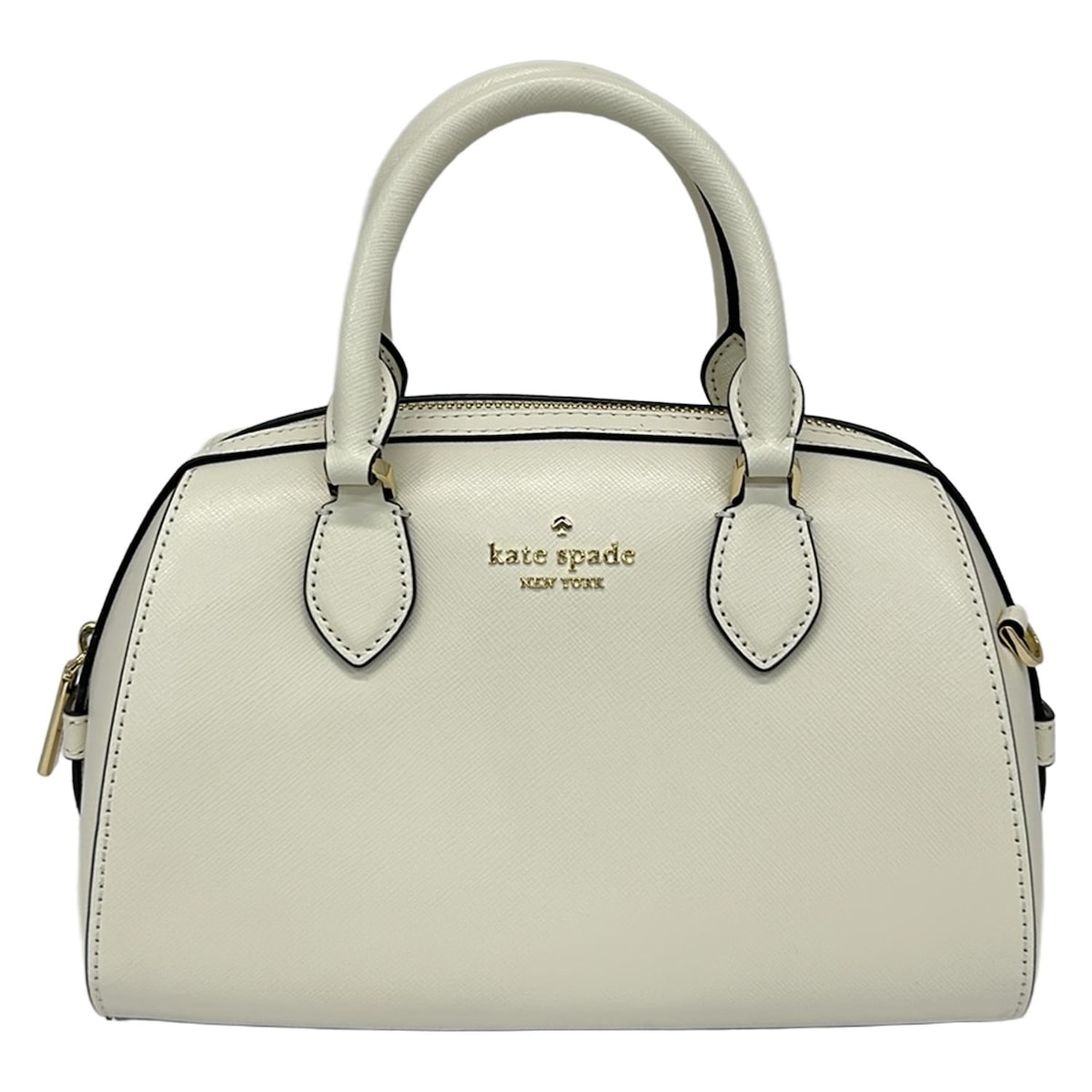 【中古】Kate spade(ケイトスペード) マディソン ダッフル クロスボディ ハンドバッグ アイボリー レザー