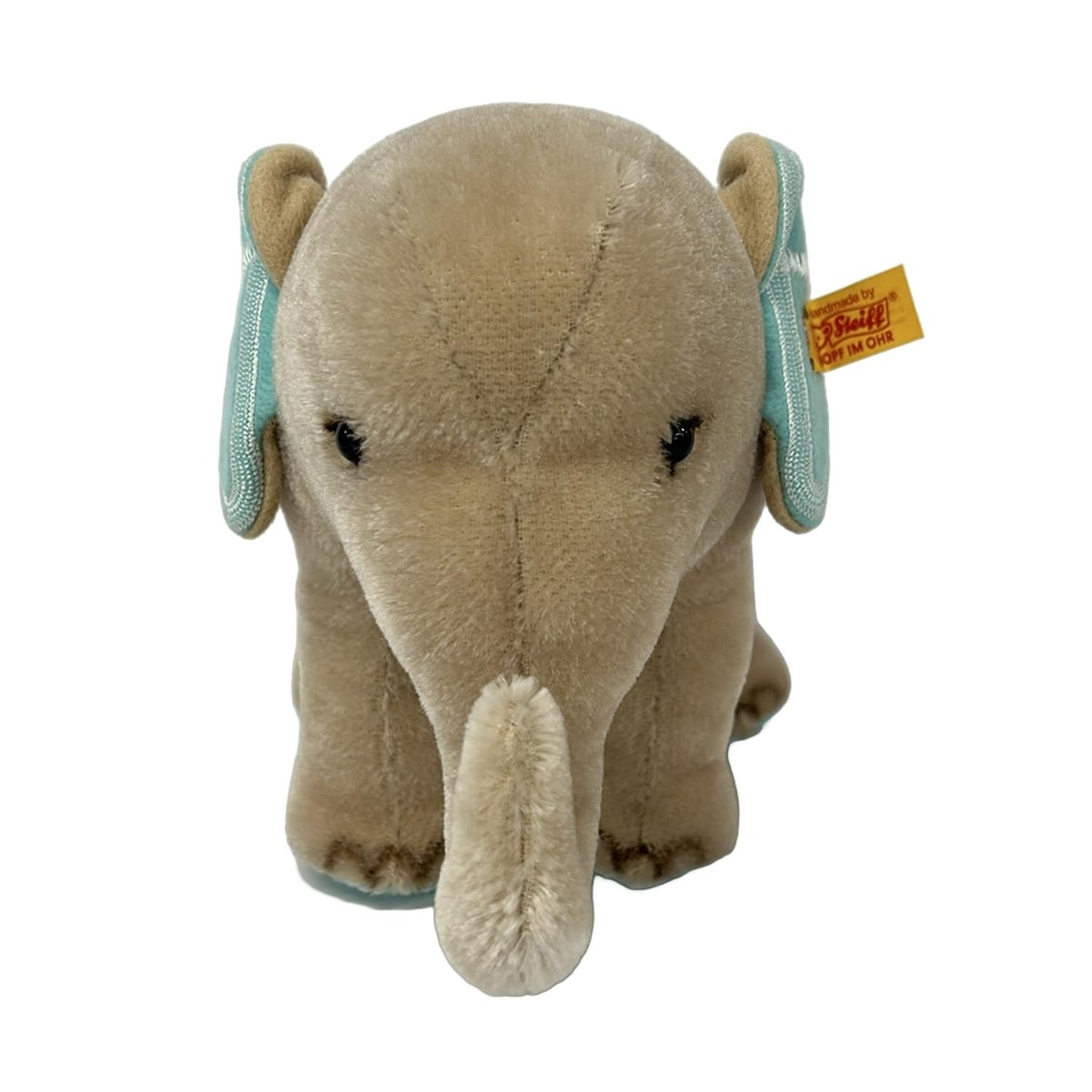 【中古】Steiff(シュタイフ) ぬいぐるみ ティファニーコラボ/ゾウ/タグ付き ベージュ×ティファニーブルー コットン