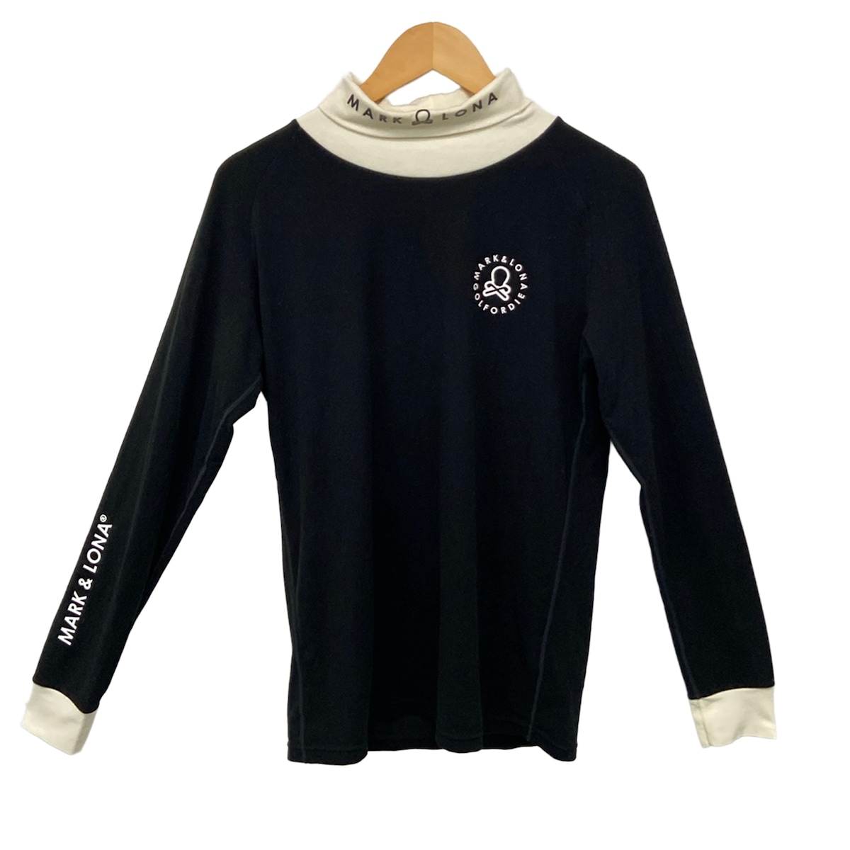 【中古】MARK&LONA(マークアンドロナ) 長袖カットソー タートルネック 黒×白