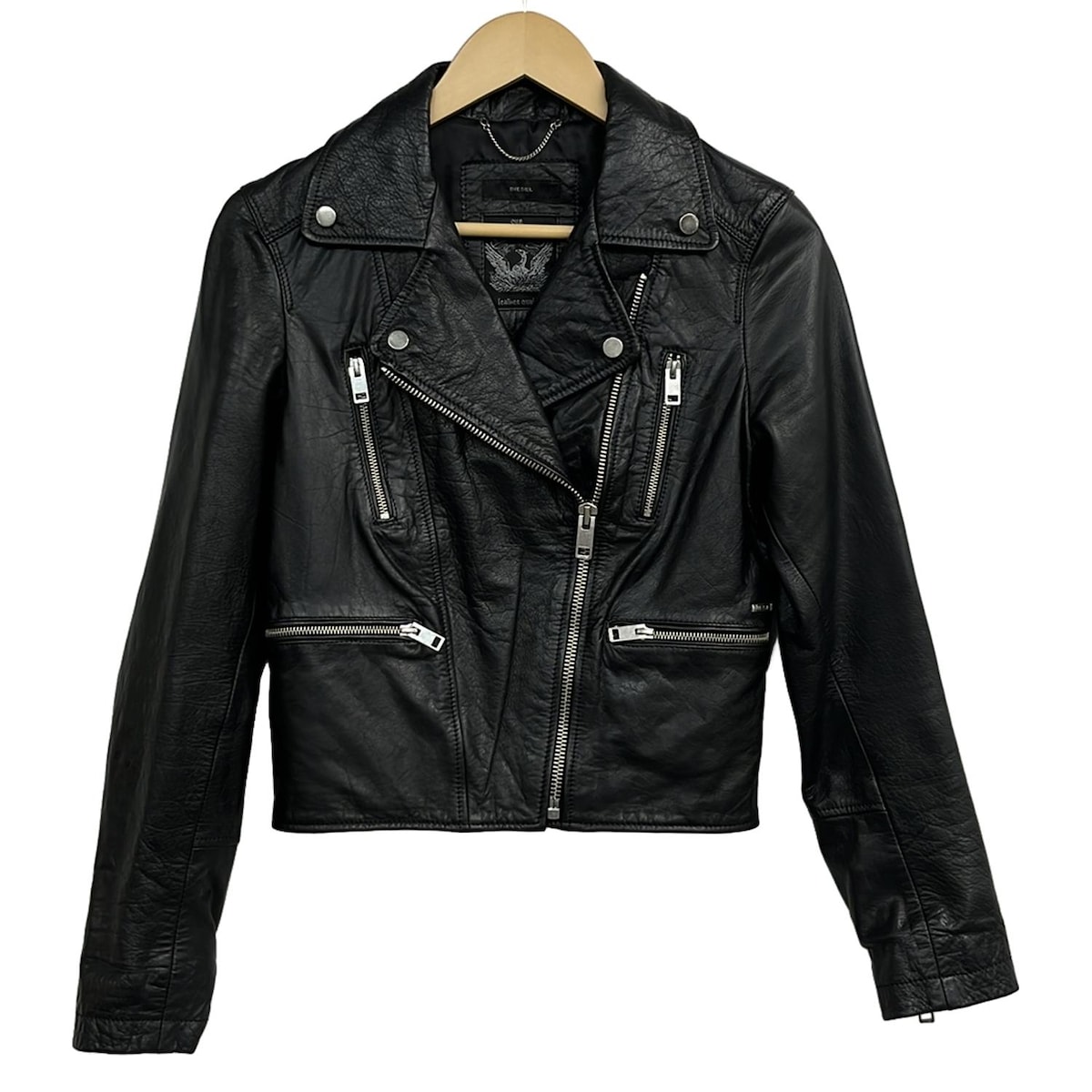 【新着】【中古】DIESEL(ディーゼル) ライダースジャケット 春・秋物/ジップアップ 黒