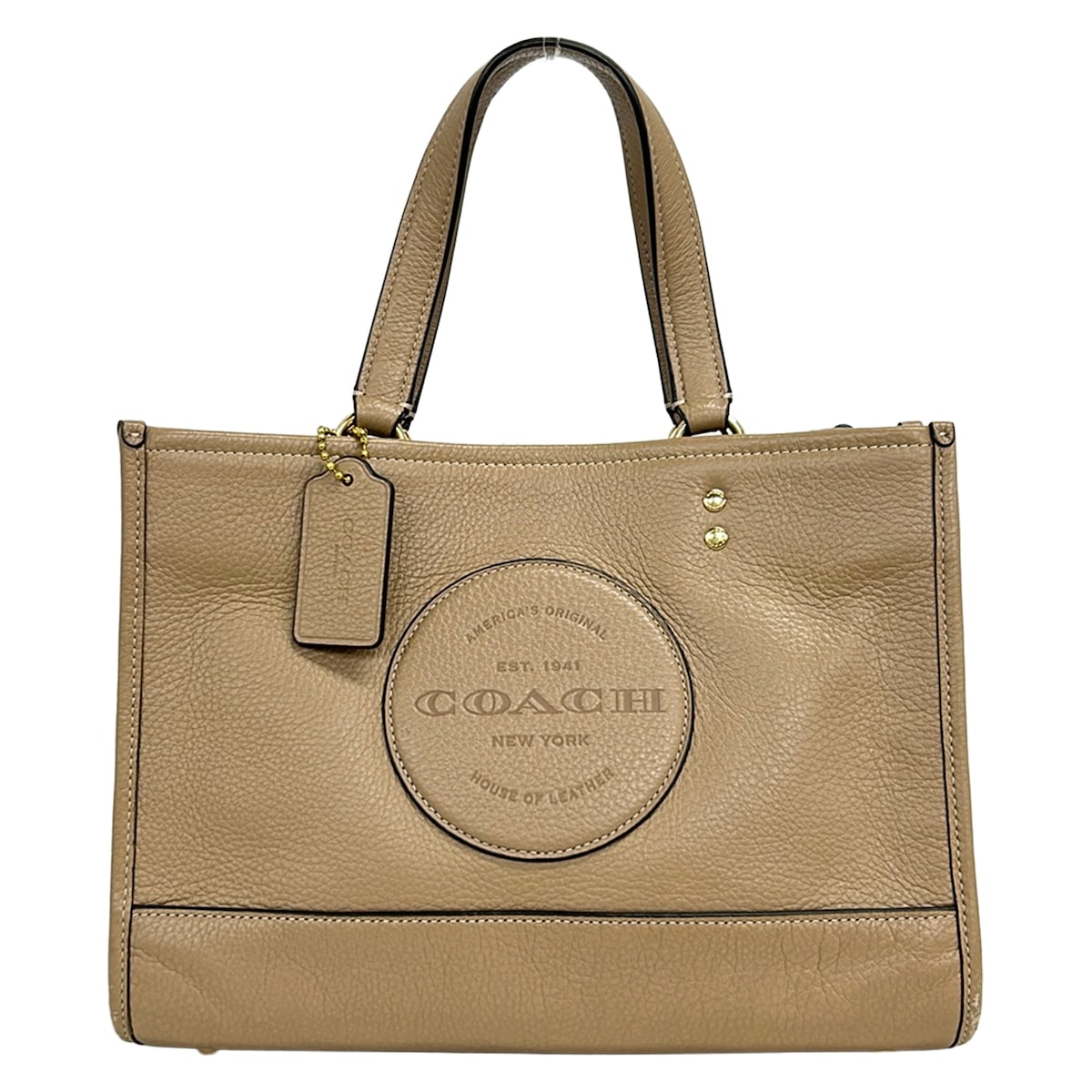 【中古】COACH(コーチ職) トートバッグ ベージュ なめし革