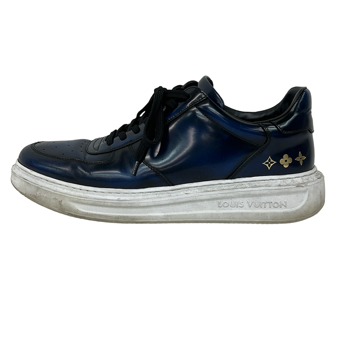 【新着】【中古】LOUIS VUITTON(ルイヴィトン) ビバリーヒルズラインスニーカー スニーカー ネイビー レザー
