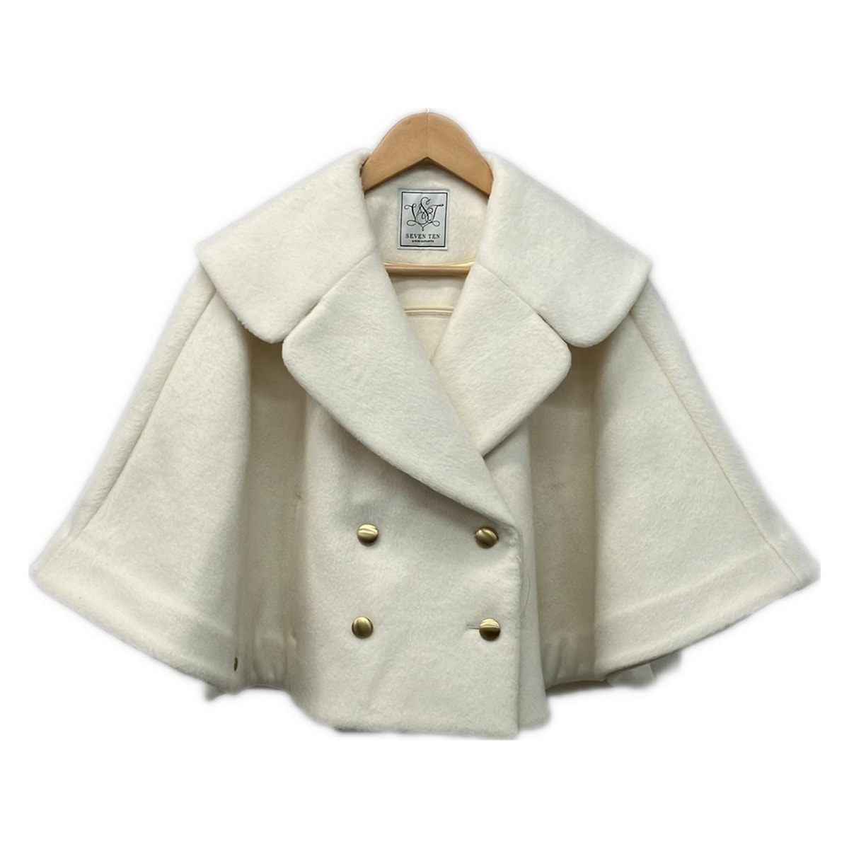 【新着】【中古】SEVEN TEN by MIHO KAWAHITO(セブンテン バイミホカワヒト) ポンチョ 冬 アイボリー
