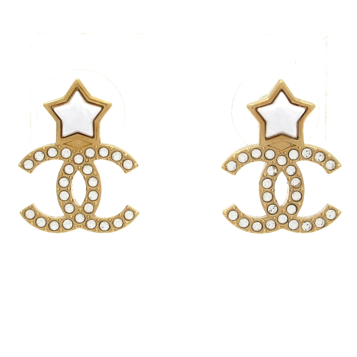 【新着】【中古】CHANEL(シャネル) ピアス スター ゴールド×白×クリア 52,193円