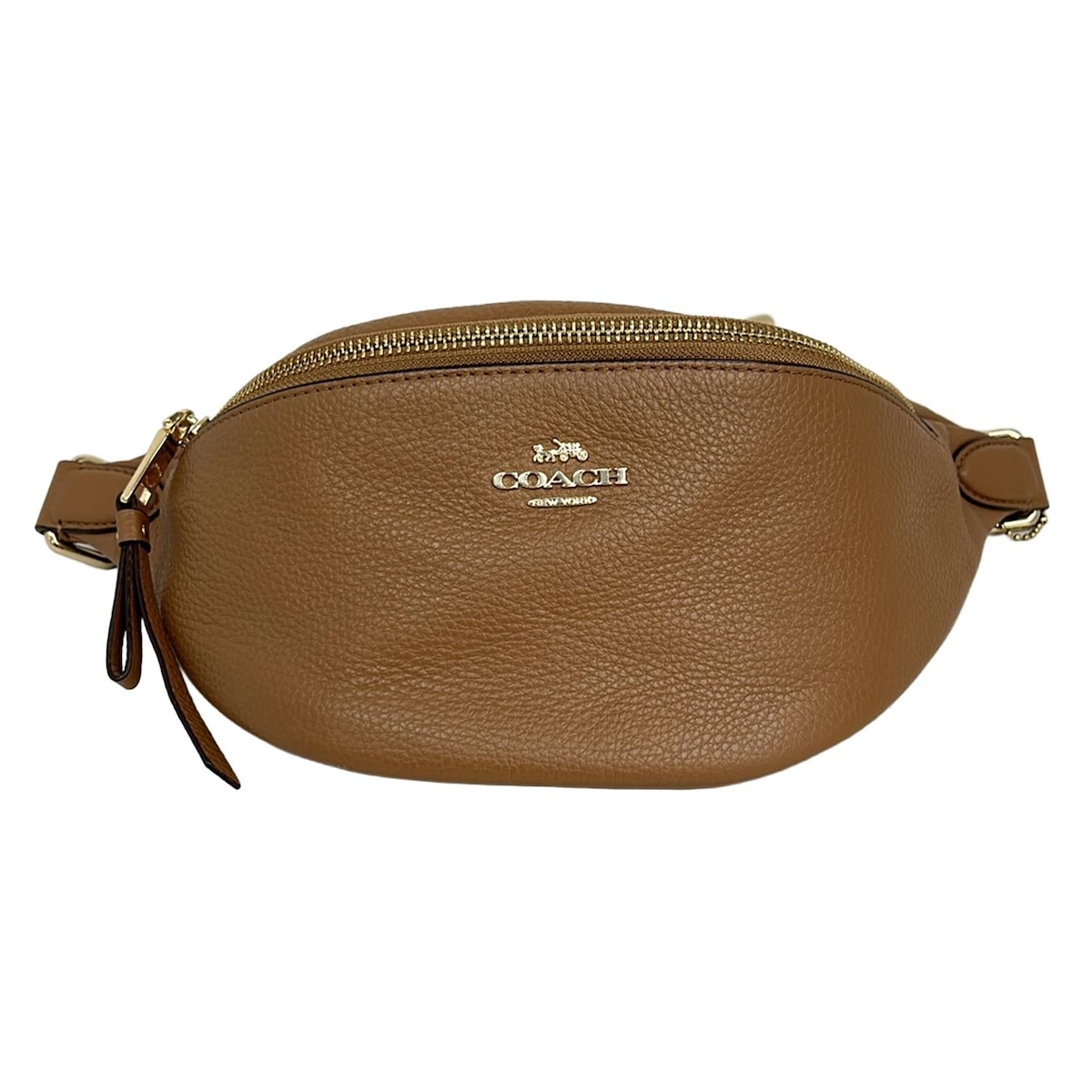 【新着】【中古】COACH(コーチ) ウエストポーチ ライトブラウン レザー
