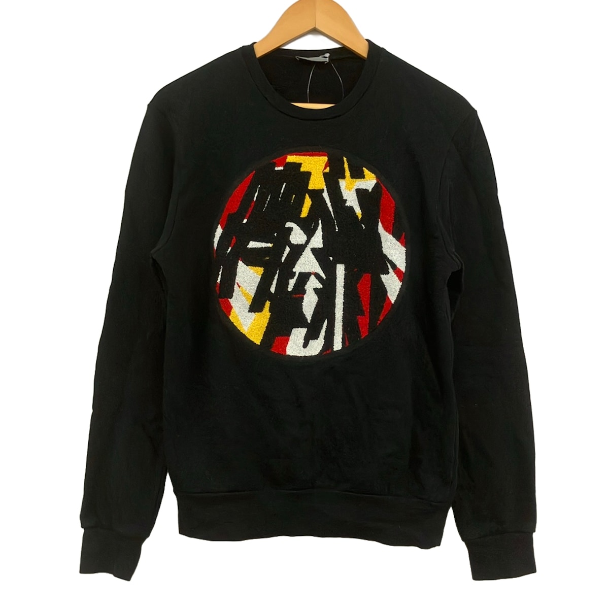 【中古】Dior HOMME(ディオールオム) トレーナー 長袖 黒×白×マルチ|ブランディア 店