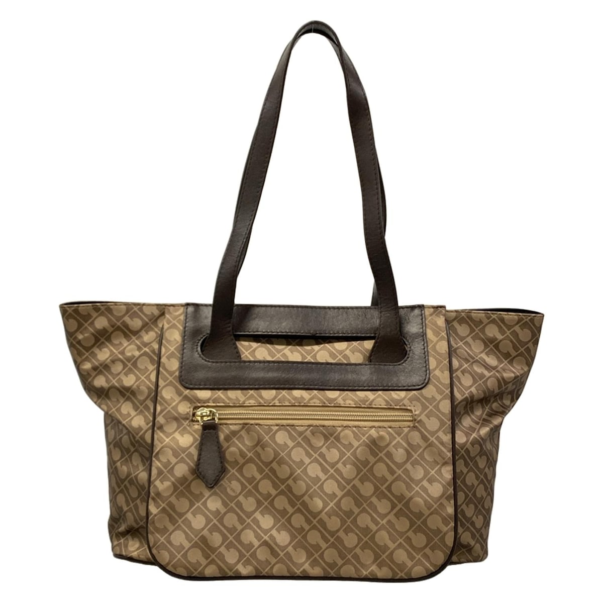 【新着】【中古】GHERARDINI(ゲラルディーニ) ショルダーバッグ ベージュ×ゴールド×ダークブラウン レザー 6,914円