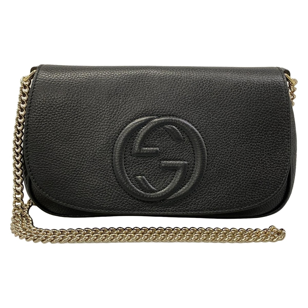 【新着】【中古】GUCCI(グッチ) ソーホー ショルダーバッグ チェーンショルダー 黒 レザー 63,468円