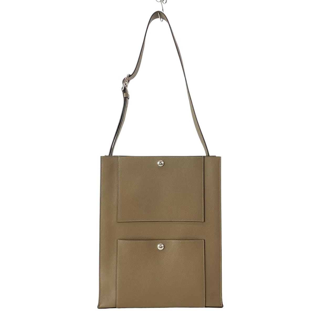 【新着】【中古】HERMES(エルメス) カバッシュ ショルダーバッグ しろがね色金具 凍原