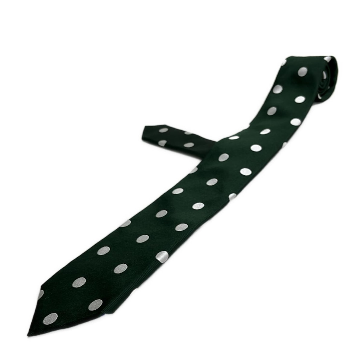 【新着】【中古】PaulSmith(ポールスミス) ネクタイ ドット柄 ダークグリーン×白