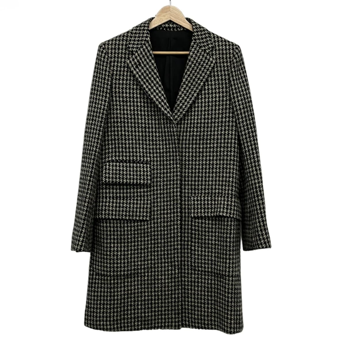 【新着】【中古】MargaretHowell(マーガレットハウエル) コート 長袖/千鳥格子柄/秋/冬 黒×グレー×アイボリー