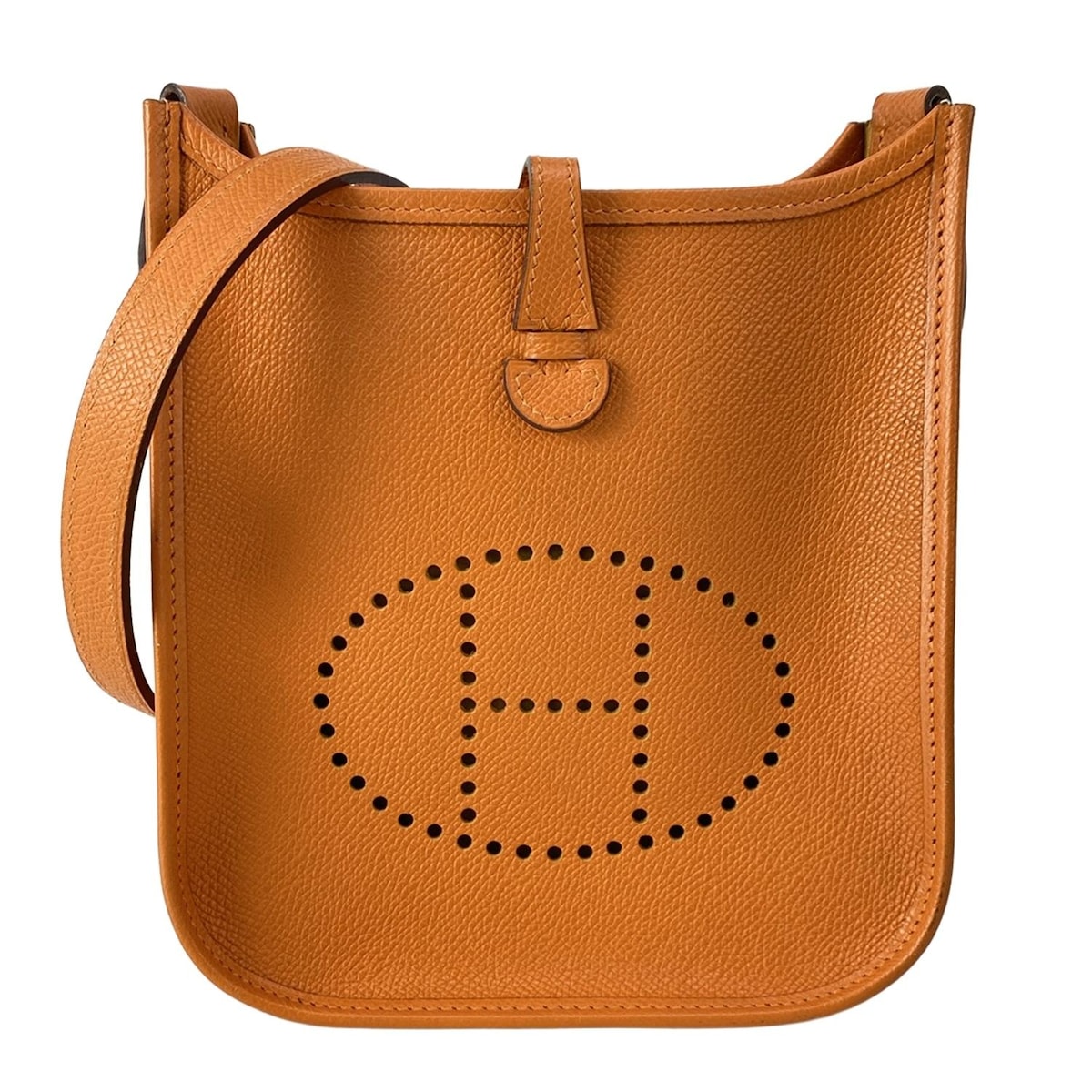 【中古】HERMES(エルメス) エブリンTPM ショルダーバッグ シルバー金具 オレンジ