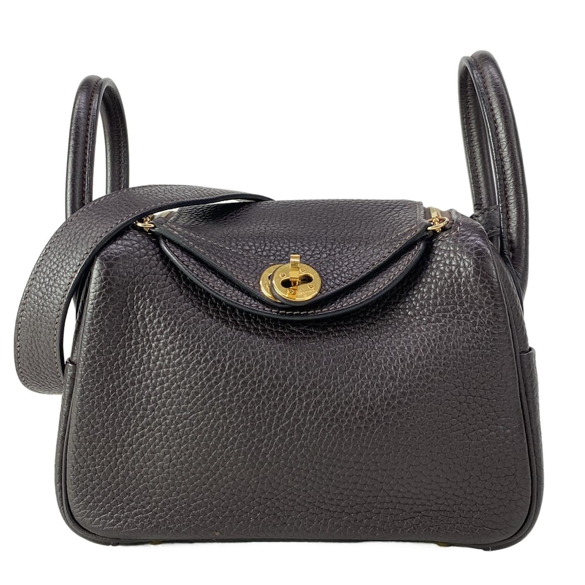 【中古】HERMES(エルメス) リンディミニ ショルダーバッグ ゴールド金具 ルージュセリエ