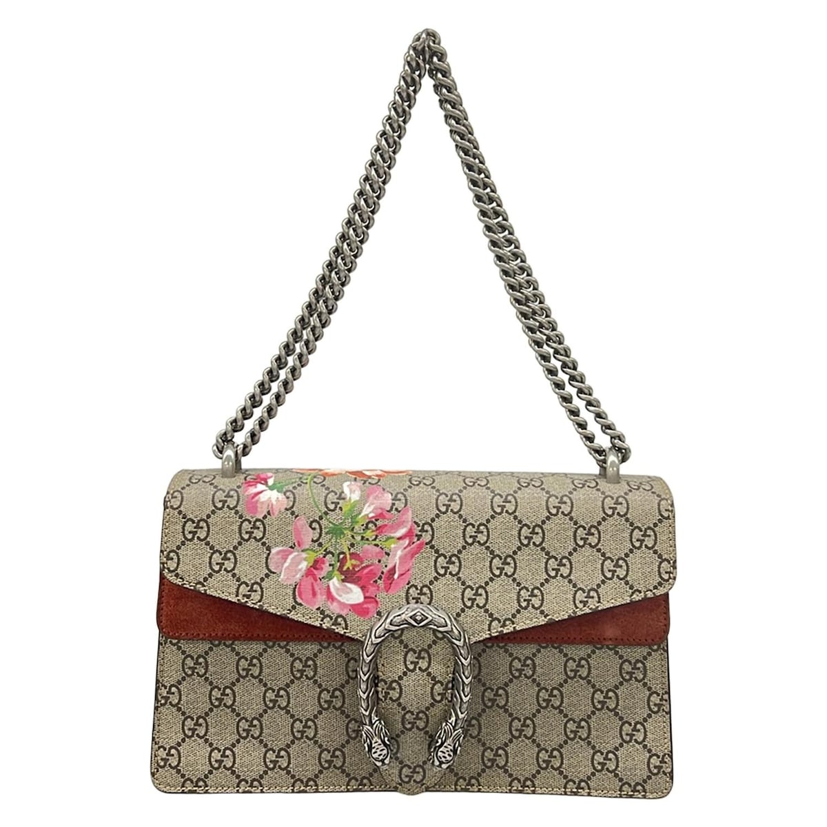 【新着】【中古】GUCCI(グッチ) ディオニュソス,GGブルームス ショルダーバッグ チェーンショルダー ベージュ×ボルドー×マルチ 59,173円