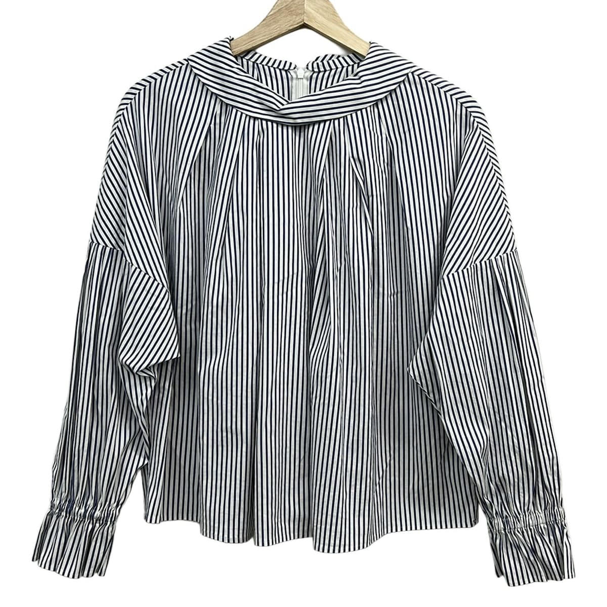 【中古】Rene(ルネ) 長袖カットソー ストライプ 白×ネイビー