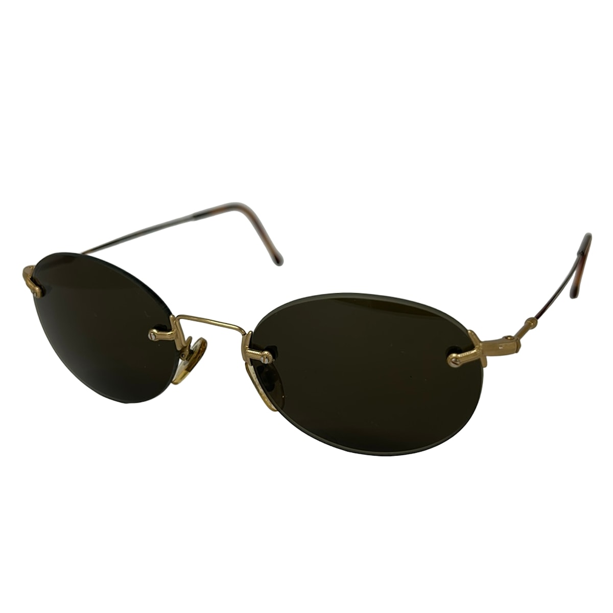 【新着】【中古】GIORGIOARMANI(ジョルジオアルマーニ) サングラス 黒×ブラウン×ゴールド