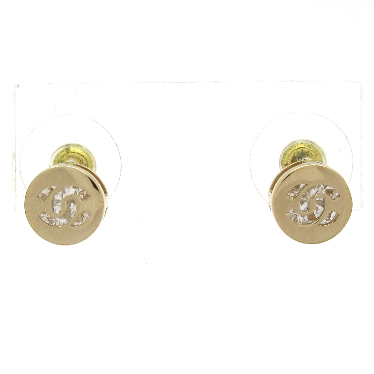 【新着】【中古】CHANEL(シャネル) ピアス ココマーク/ラインストーン ゴールド×クリア