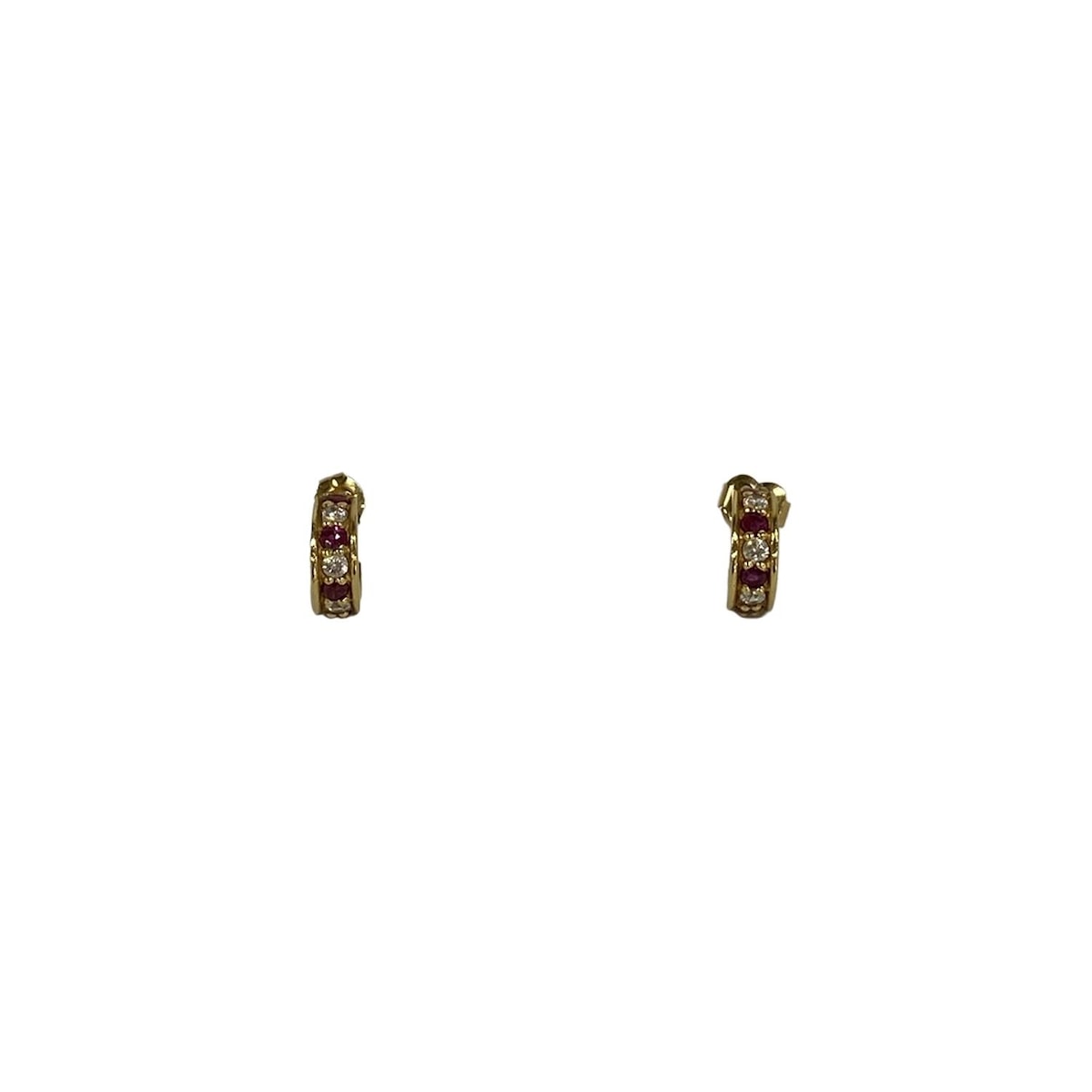 【新着】【中古】STAR JEWELRY(スタージュエリー) ピアス K18YG×ダイヤモンド×レッド