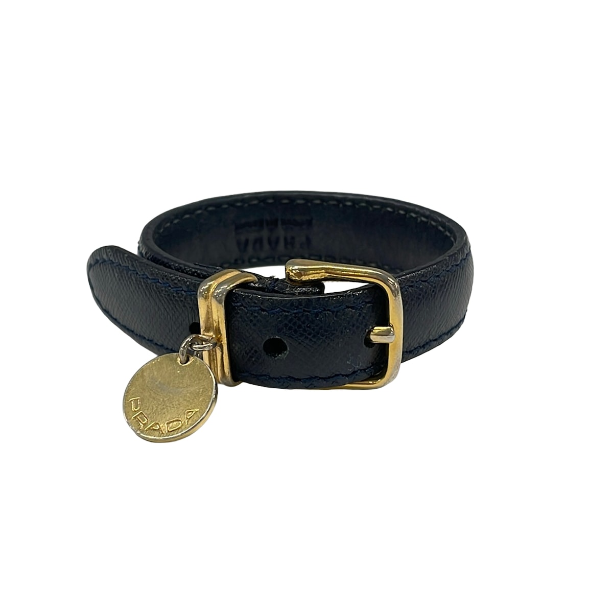 【中古】PRADA(プラダ) ブレスレット ダークネイビー レザー|ブランディア 店