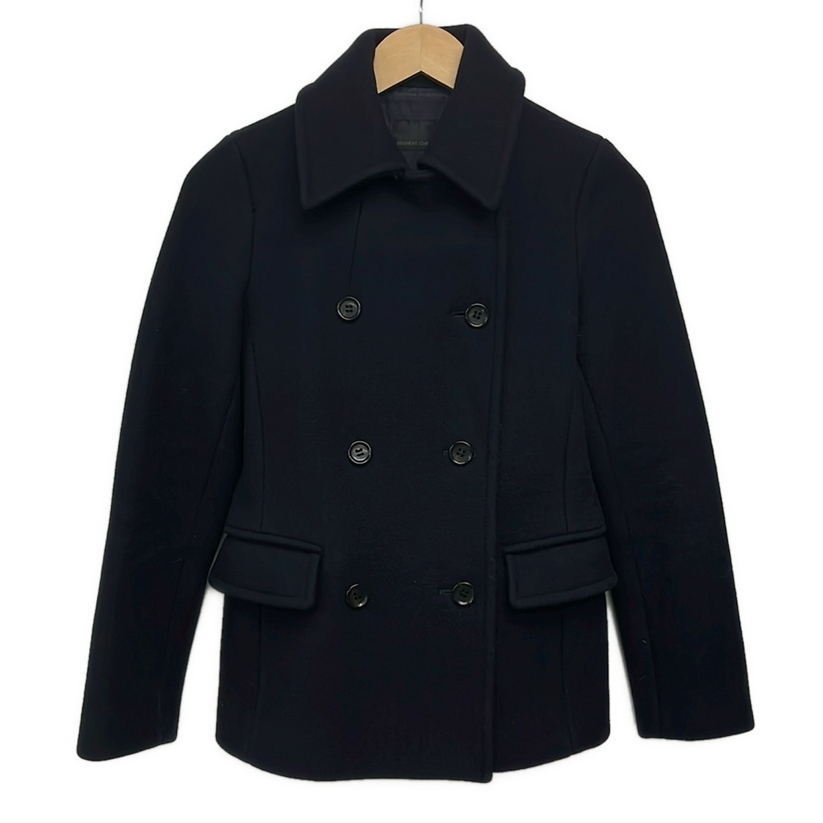 【中古】DEUXIEME CLASSE(ドゥーズィエム) P厚地の外套 長袖/遊撃手丈/秋/冬 ダークネイビー