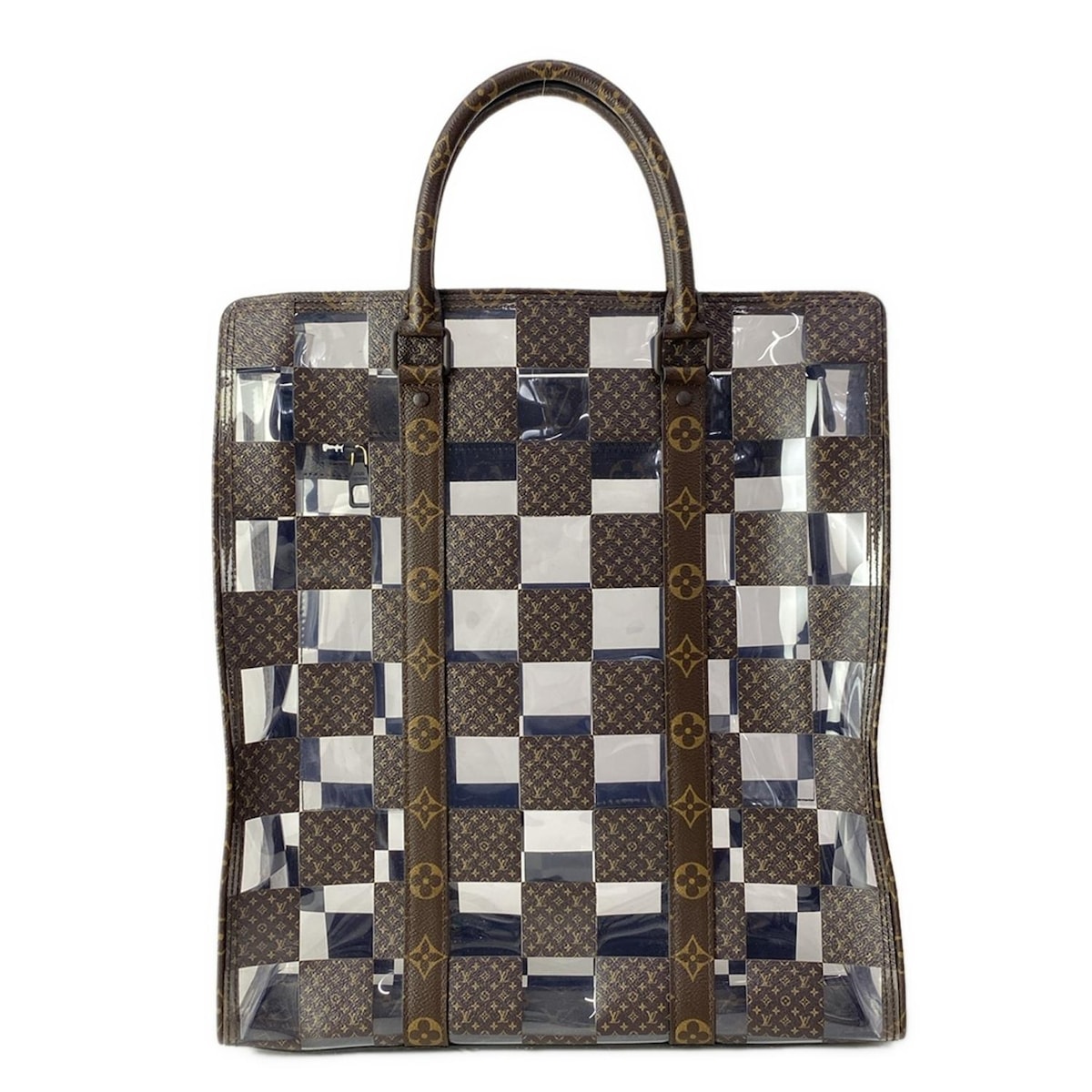 【中古】LOUIS VUITTON(ルイヴィトン) サックプラ トートバッグ モノグラム×クリア