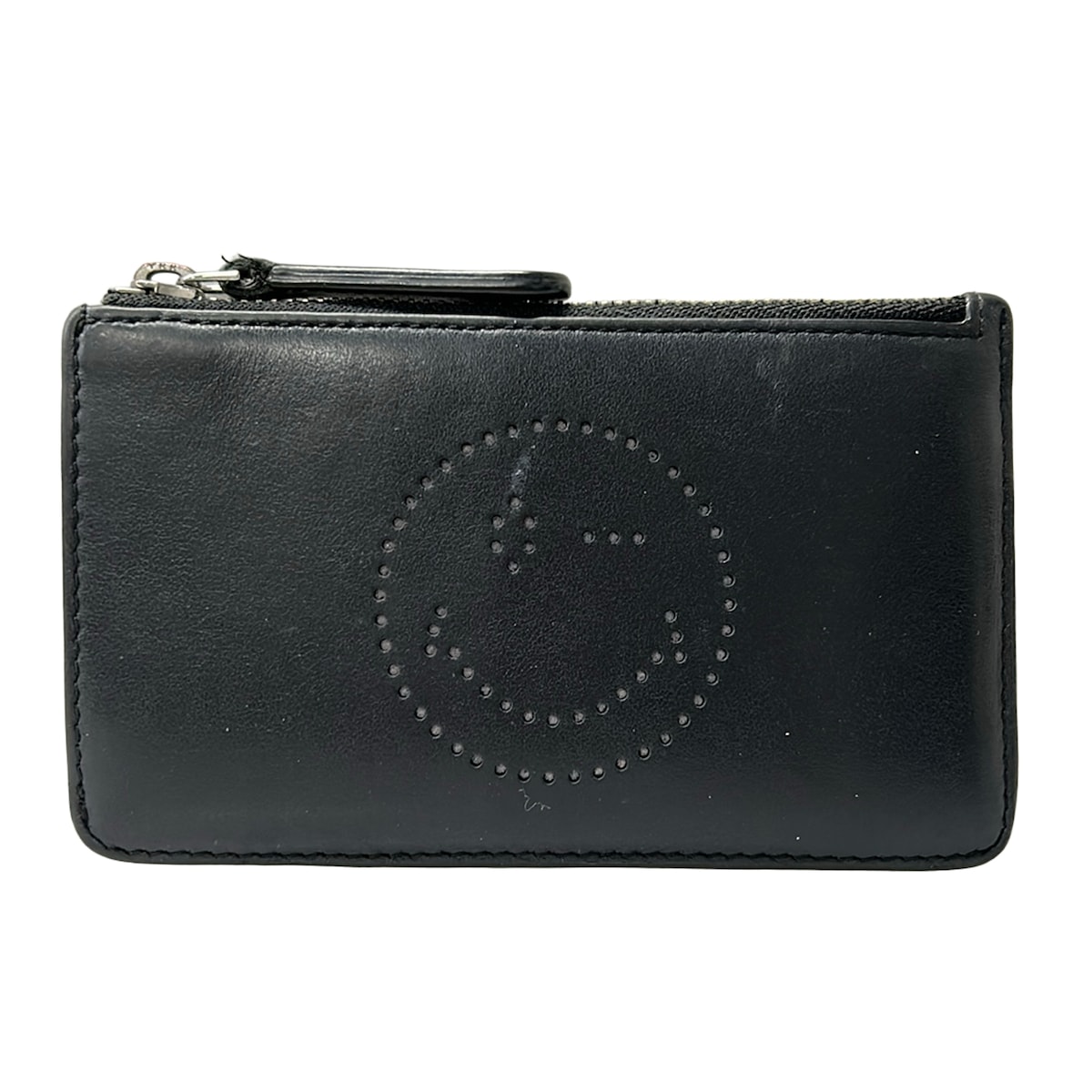【新着】【中古】Anya Hindmarch(アニヤハインドマーチ) コインケース フラグメントケース 黒 なめし革