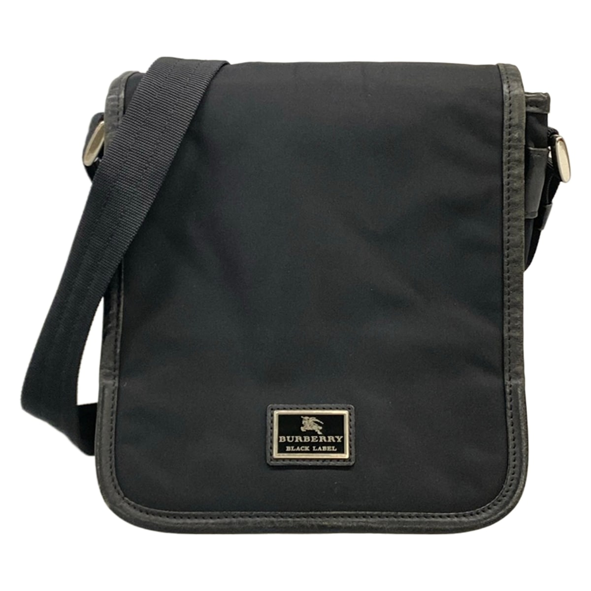 【中古】Burberry Black Label(バーバリーブラックレーベル) ショルダーバッグ 黒 なめし革