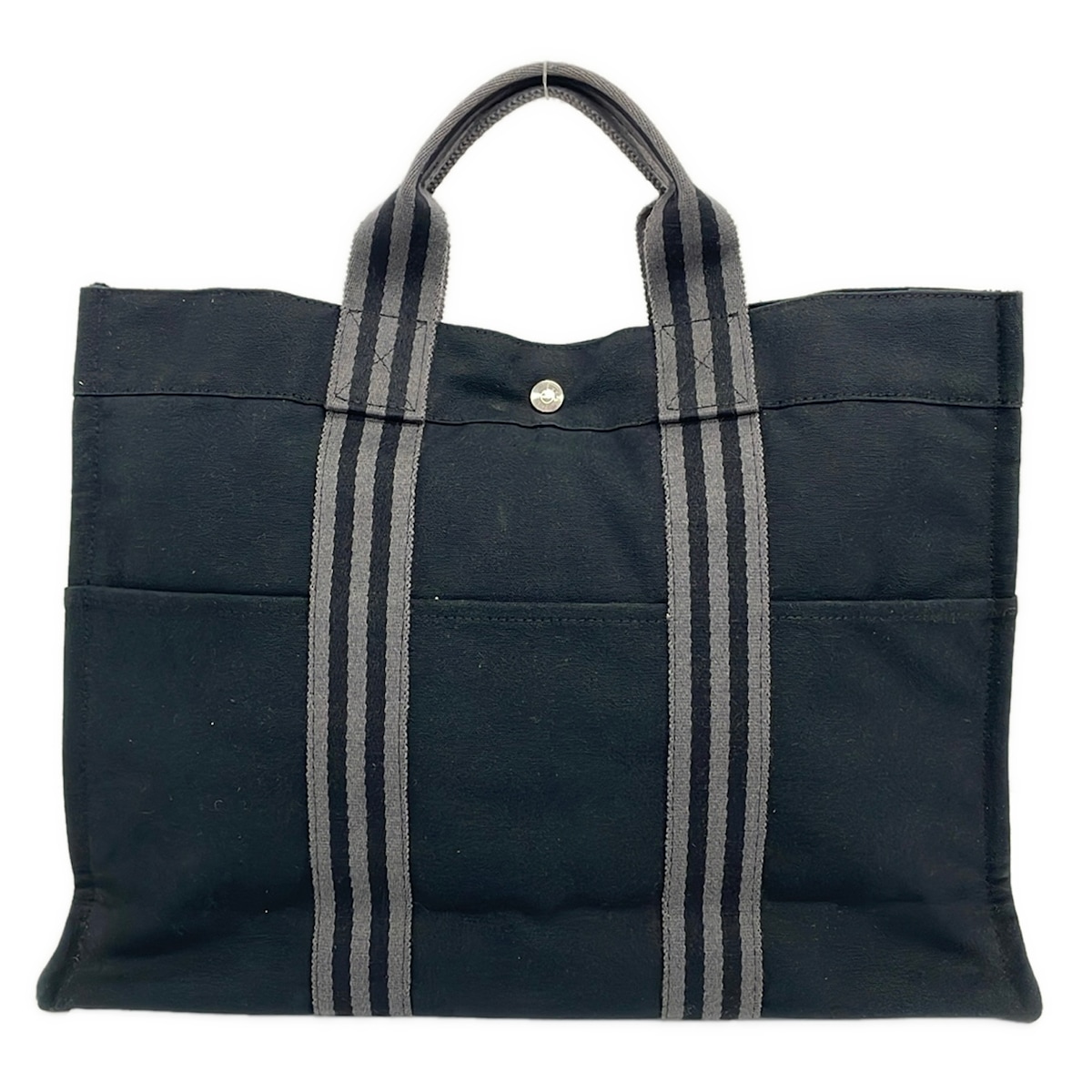 【中古】HERMES(エルメス) フールトゥトートMM トートバッグ 黒&times;グレー｜ブランディア　店