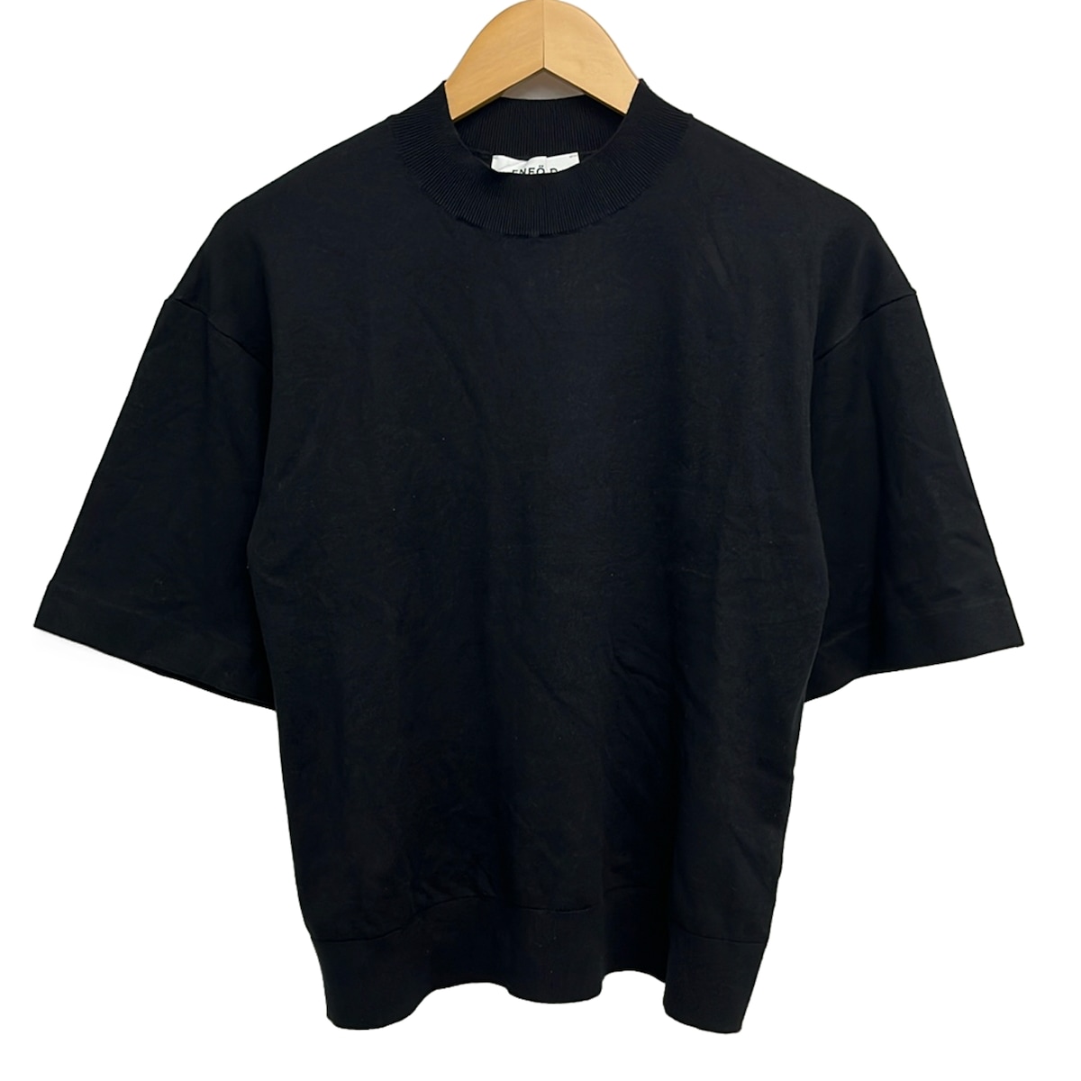 【中古】ENFOLD(エンフォルド) 半袖カットソー ハイネック 黒