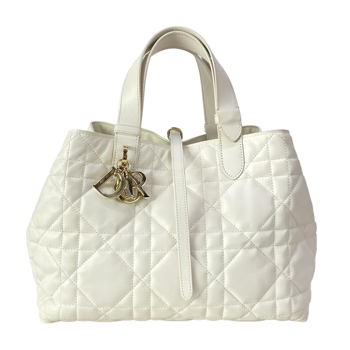 【新着】【中古】DIOR/ChristianDior(ディオール/クリスチャンディオール) トゥジュール バッグ ミディアム トートバッグ マクロカナージュ 白