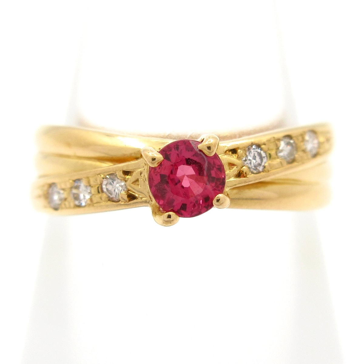 【新着】【中古】STAR JEWELRY(スタージュエリー) リング K18YG×ダイヤモンド×ルビー