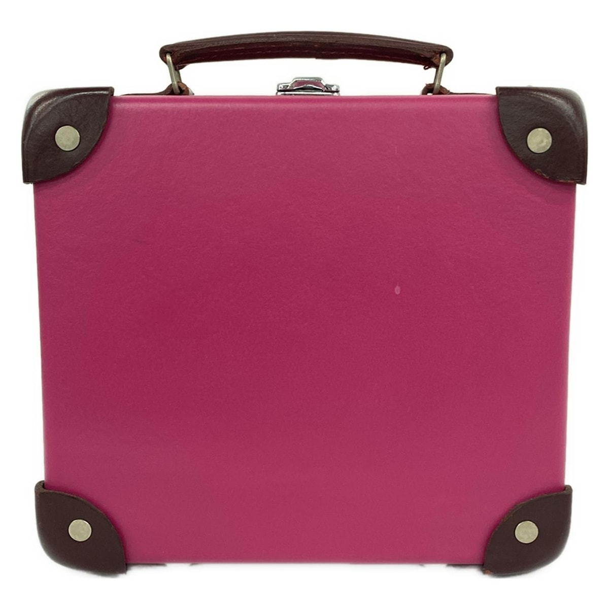 【新着】【中古】GLOBE TROTTER(グローブトロッター) ザ・ロンドン・スクエア クルーズ 7インチ ミニトランク トランクケース ピンク×ボルドー レザー 24,497円