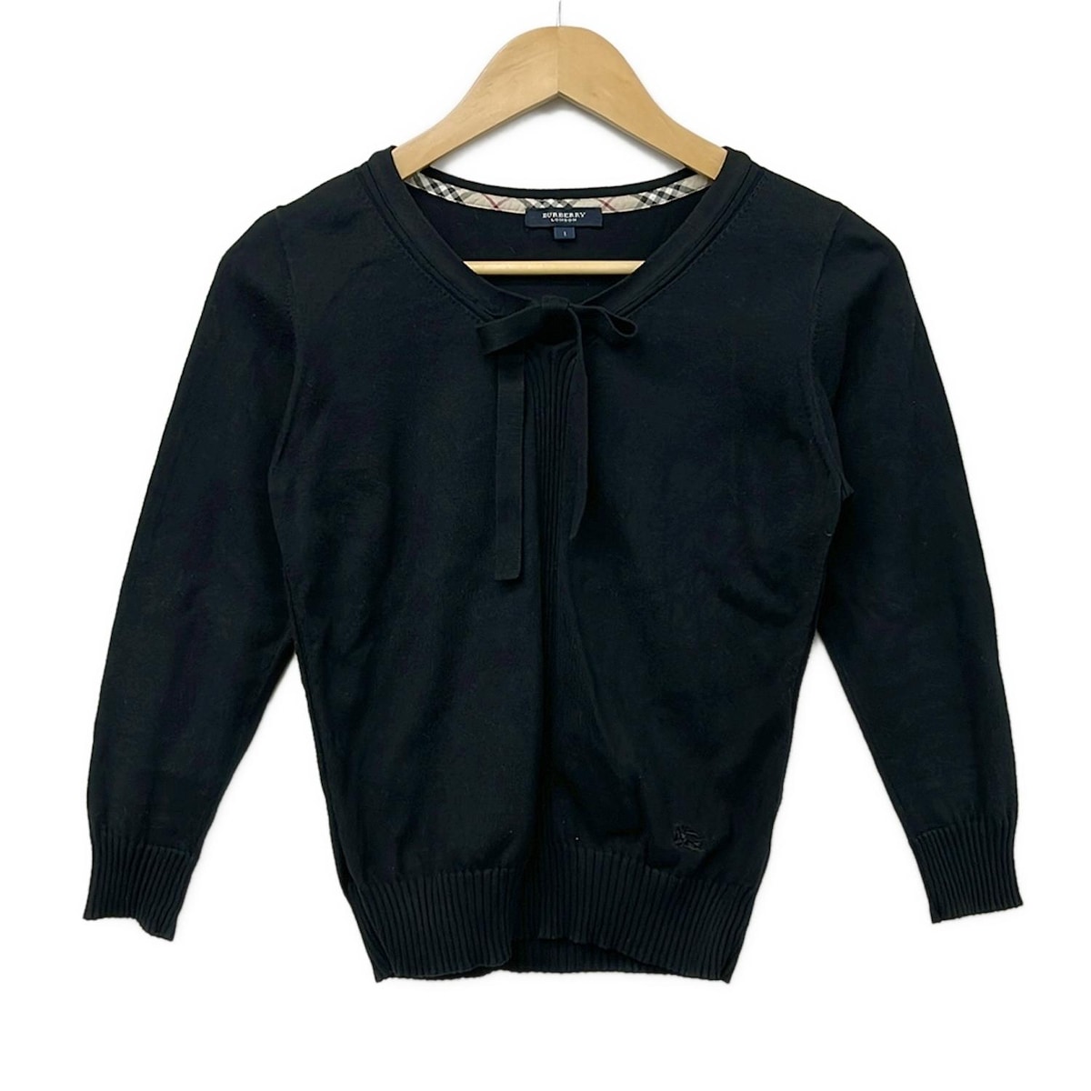 【新着】【中古】Burberry LONDON(バーバリーロンドン) 長袖セーター ボウタイ 黒