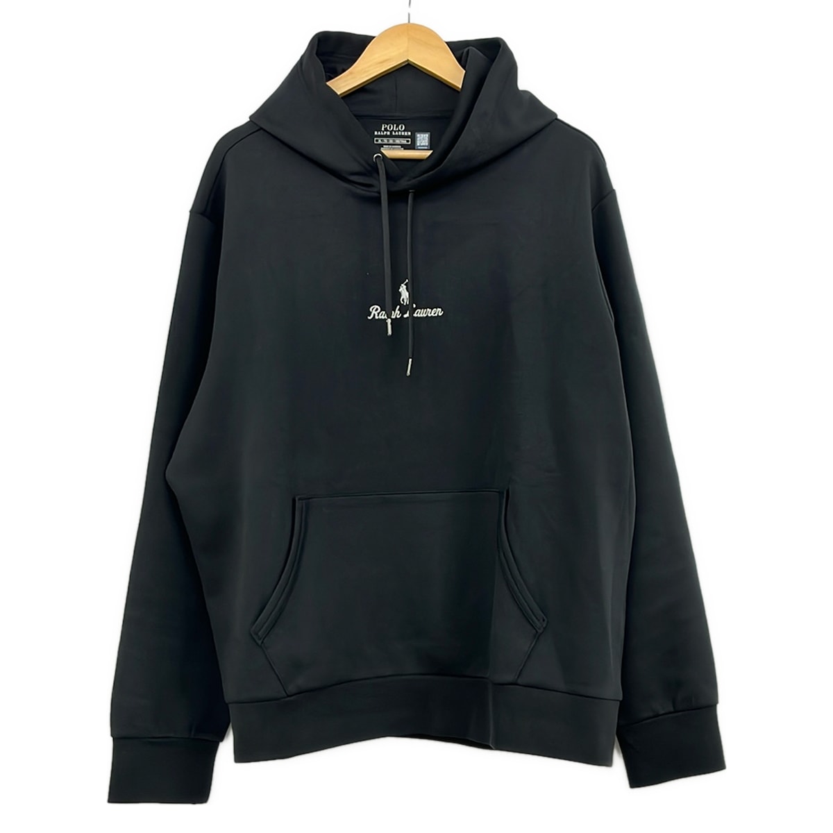 【中古】POLObyRalphLauren(ポロラルフローレン) ロゴダブルニットフーディー パーカー 長袖 黒