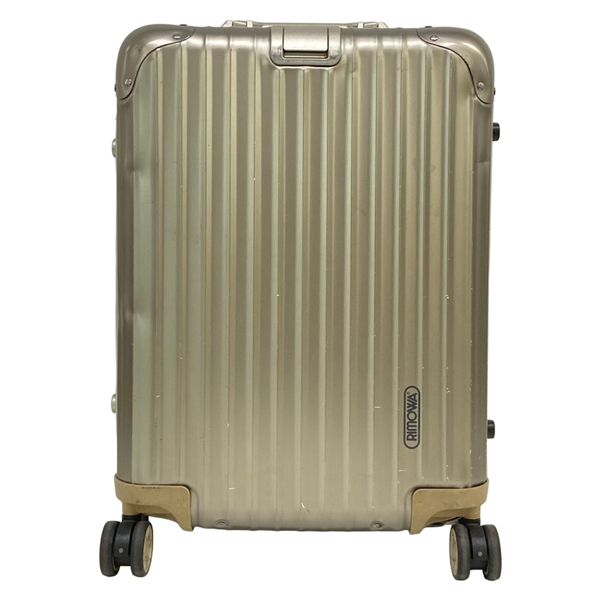 【中古】RIMOWA(リモワ) トパーズ色 キャリーバッグ TSA鍵を掛ける携帯電話/4輪 しろがね色ゴールド