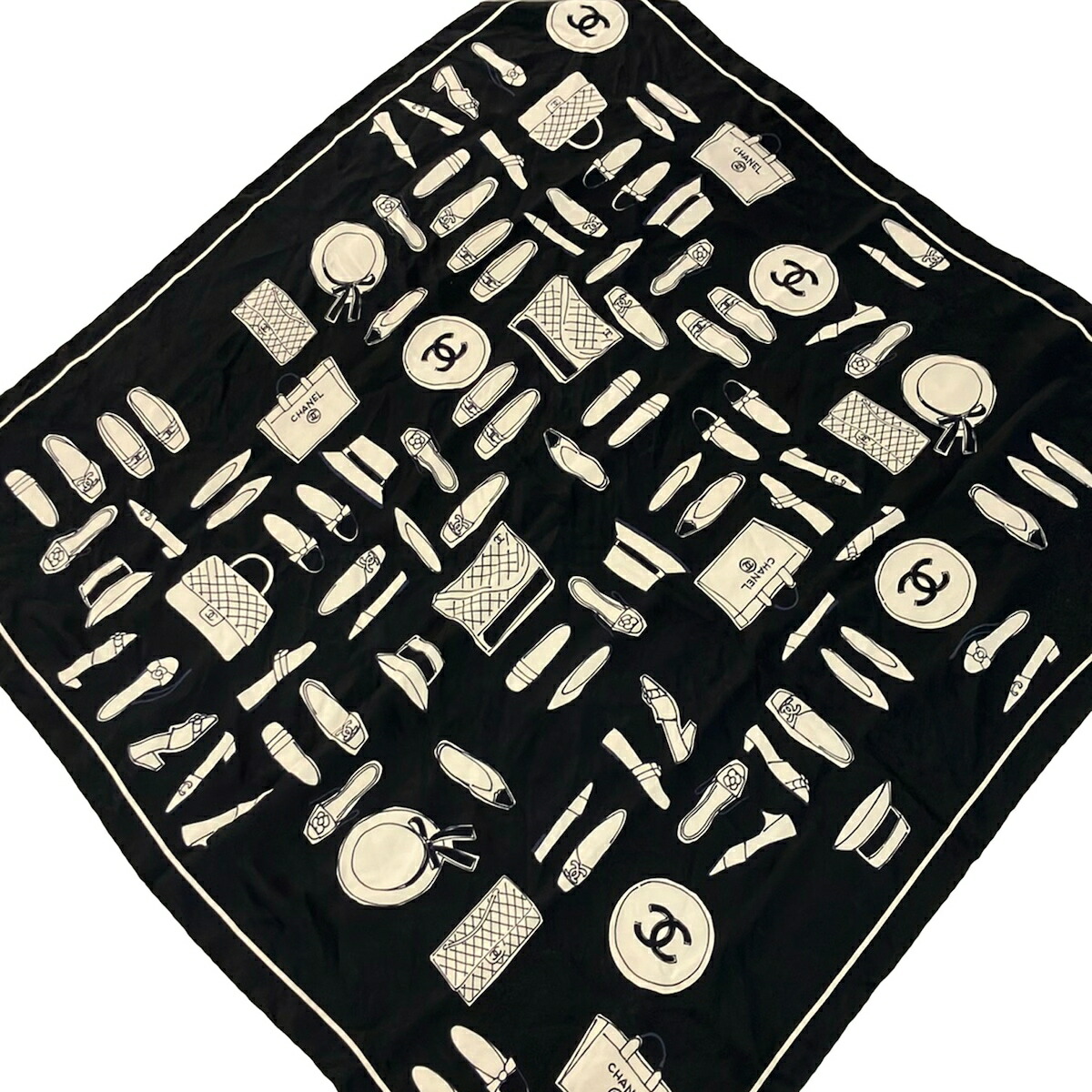 【新着】【中古】CHANEL(シャネル) えり巻き ココマーク 黒×ベージュ