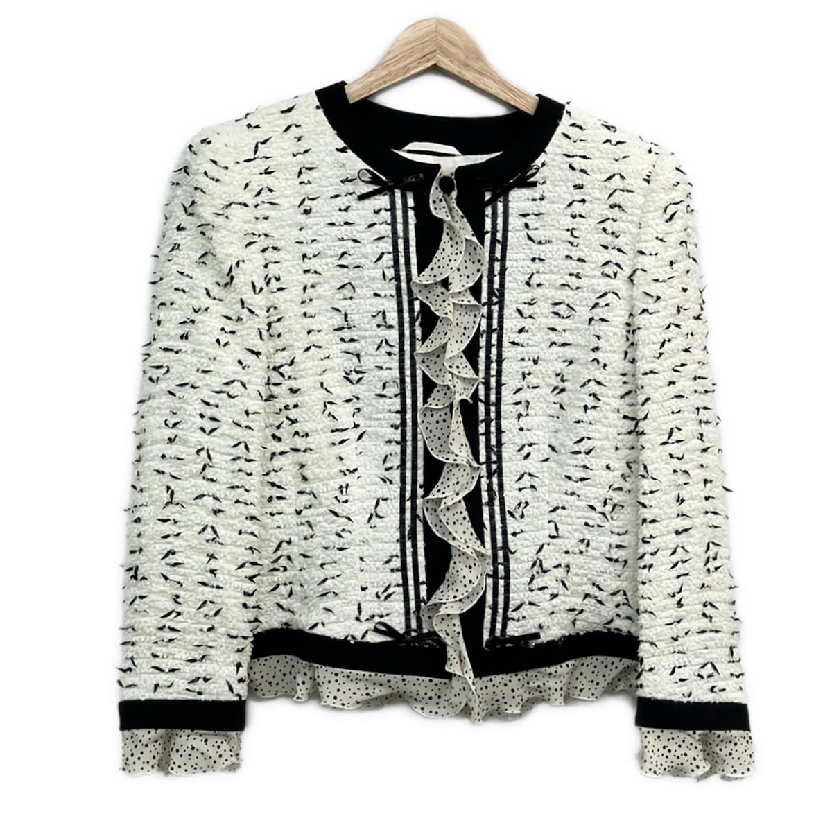 【新着】【中古】ESCADA(エスカーダ) ジャケット 長袖/春/秋 白×黒