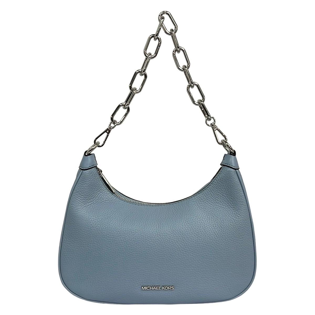 【中古】MICHAEL KORS(マイケルコース) ショルダーバッグ チェーンショルダー ライトブルー レザー