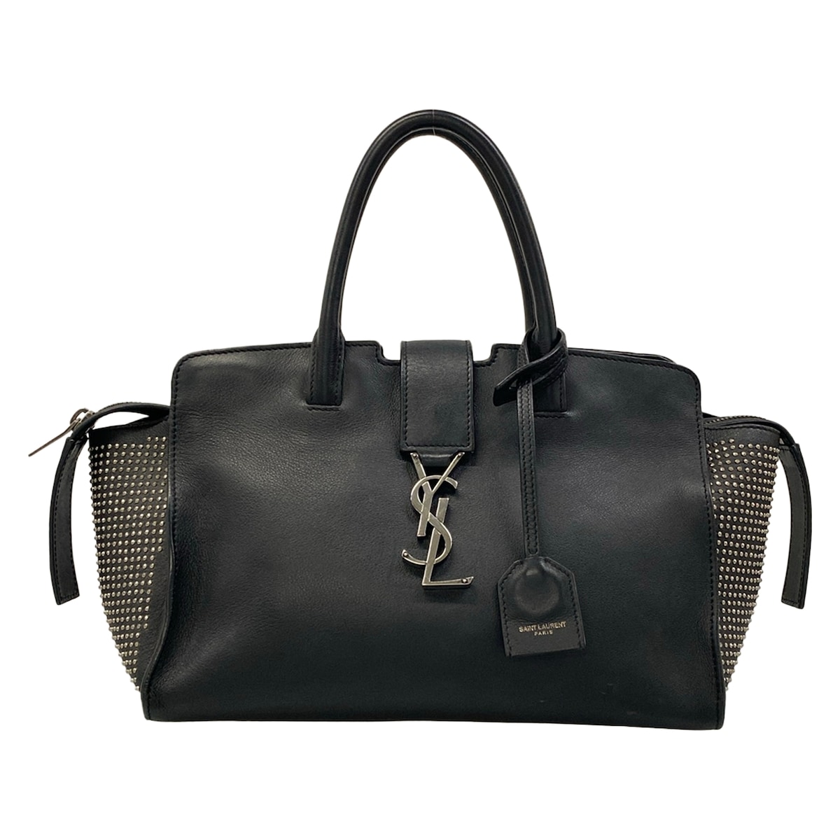 【新着】【中古】SAINT LAURENT PARIS(サンローランパリ) ダウンタウンカバス ハンドバッグ 黒 レザー