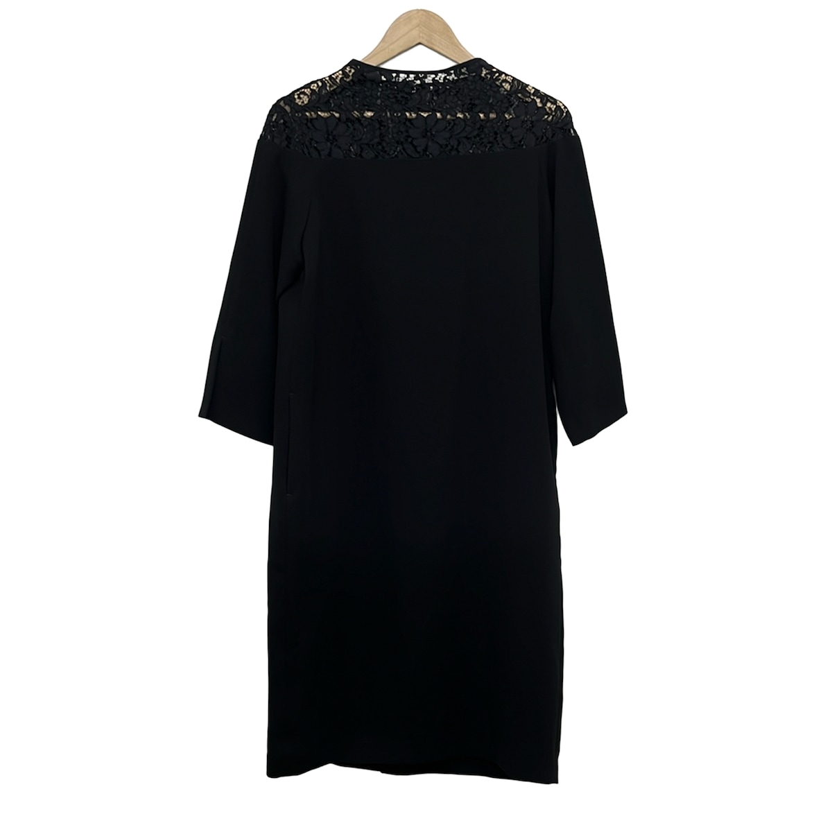 【中古】HARDYNOIR(アルディーノアール) ワンピース 七分袖/ロング/レース 黒
