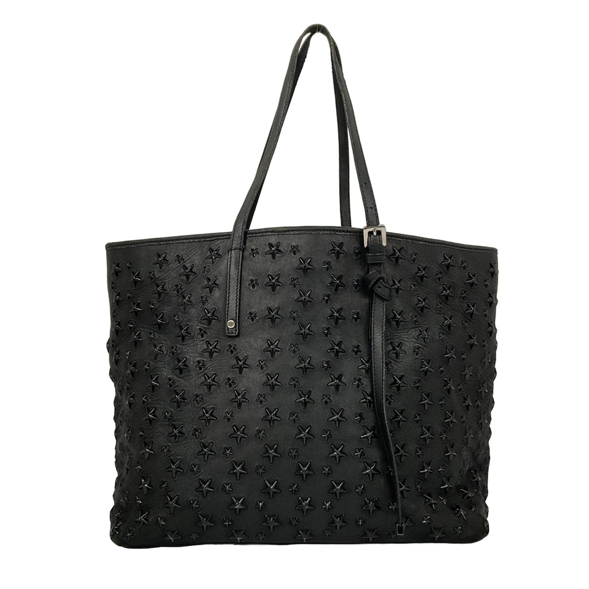 【新着】【中古】JIMMY CHOO(ジミーチュウ) サシャ トートバッグ スター(星)/スタッズ/ホログラムシールあり 黒 レザー