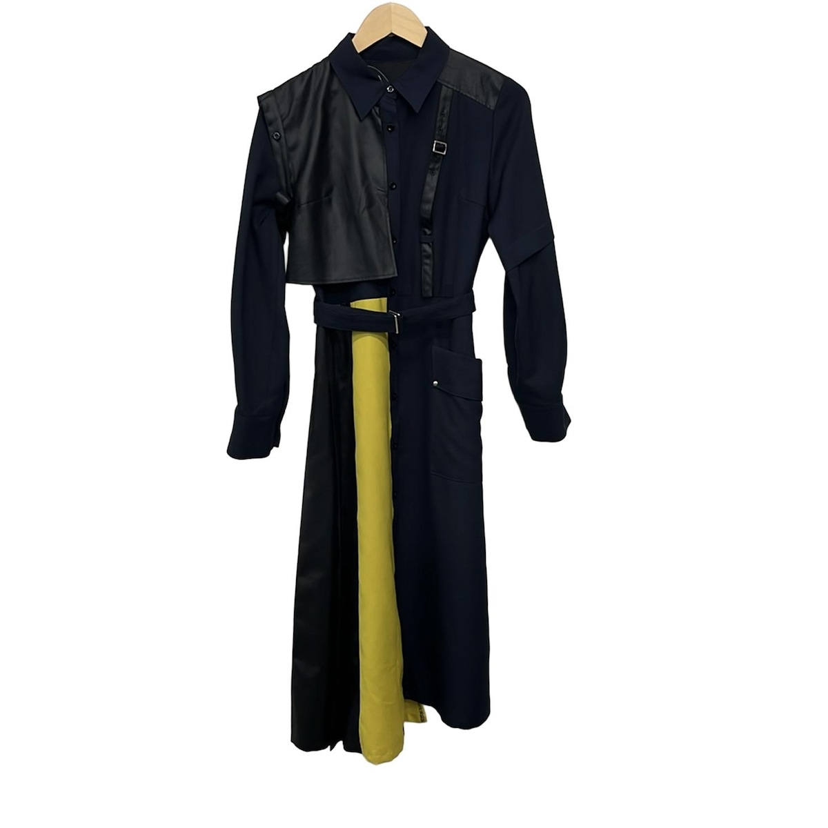 【新着】【中古】UNITED TOKYO(ユナイテッド トウキョウ) ワンピース レギュラーカラー/長袖/ロング/シャツワンピ ダークネイビー×ダークイエロー