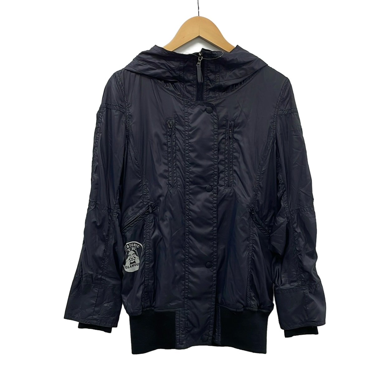 【中古】HYSTERIC GLAMOUR(ヒステリックグラマー) 上衣 長袖/春/秋 うす暗い薄墨色×黒