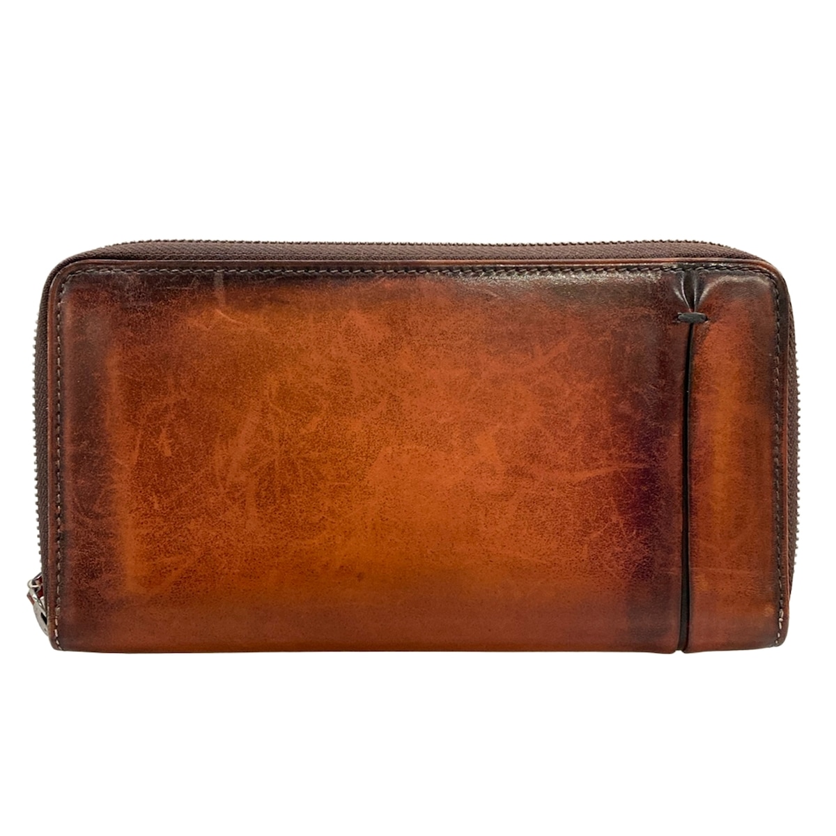 【新着】【中古】berluti(ベルルッティ) 長紙入れ ラウンドジッパー 赤銅色 なめし革