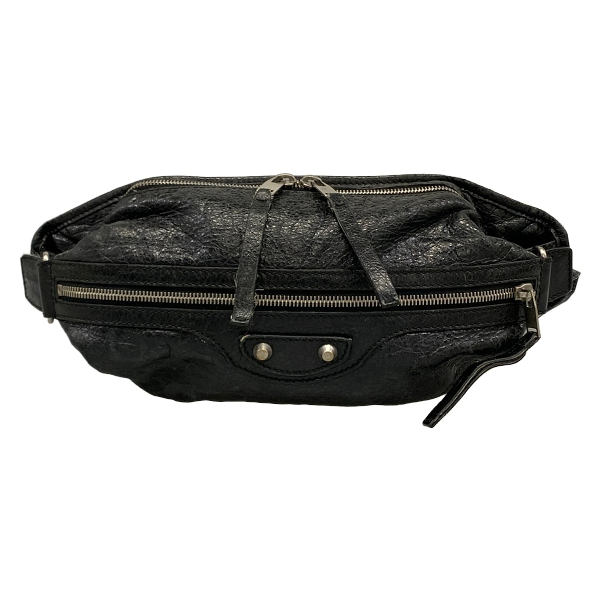 【新着】【中古】BALENCIAGA(バレンシアガ) ネオ昇降機 酉の方角合切袋 黒 なめし革